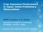 Crop Insurance Performance in Japan: Some Preliminary Observations