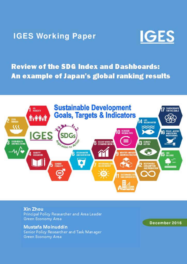 Review of the SDG Index and Dashboards: An example of Japan’s global ranking results Cover