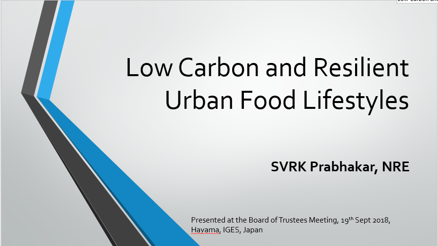 Low carbon resilient urban food systems