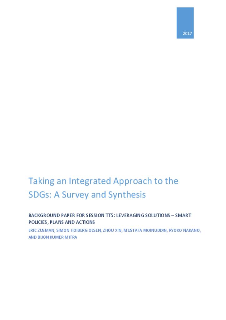 Taking an Integrated Approach to the SDGs: A Survey and Synthesis Cover